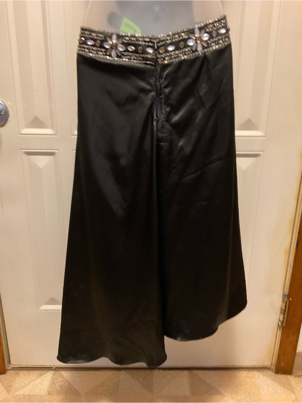Lenovia gown formal dress black satin cut outs - Picture 6 of 16